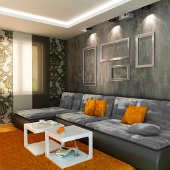 kanapa w salonie - efekt dekoracji wnętrza